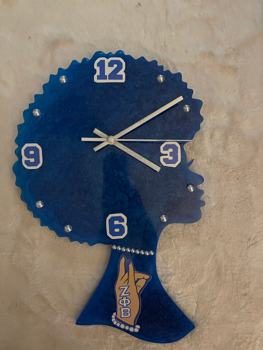 Afro Head Resin Clock